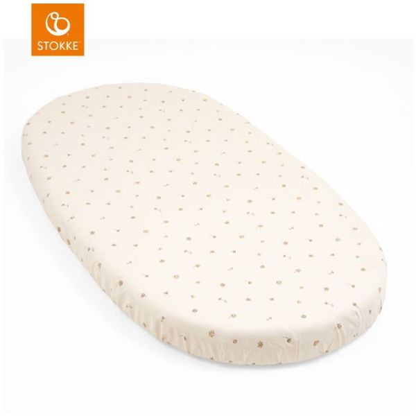 Drap housse pour lit bébé Sleepi V3 - Fleurs Ecru