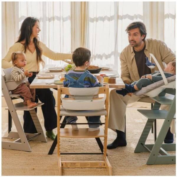 Chaise Haute TRIPP TRAPP + Set bébé v2 - Gris Cachemire
