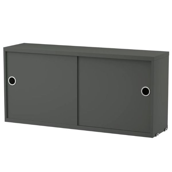 Cabinet w/ Sliding Doors 78 x 20 cm - Dark Grey