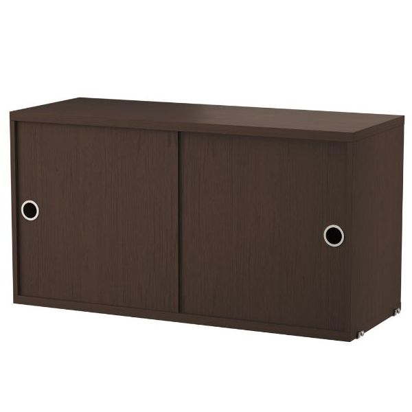 Caisson 2 portes coulissantes 78 x 30 cm - Chêne foncé