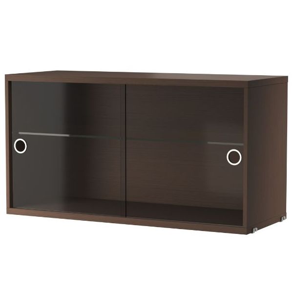 Cabinet w/ Glass Doors 78 x 30 cm - Dark Oak