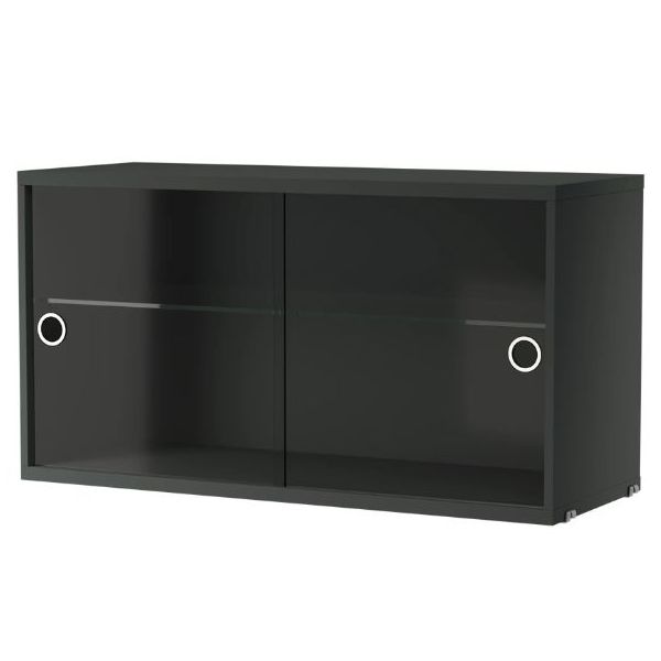 Cabinet w/ Glass Doors 78 x 30 cm - Dark Grey
