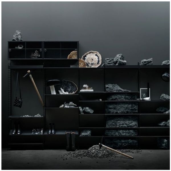 Cabinet w/ Glass Doors 78 x 30 cm - Dark Grey