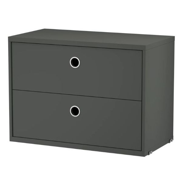 Chest w/ 2 Drawers 58 x 30 cm - Dark Grey