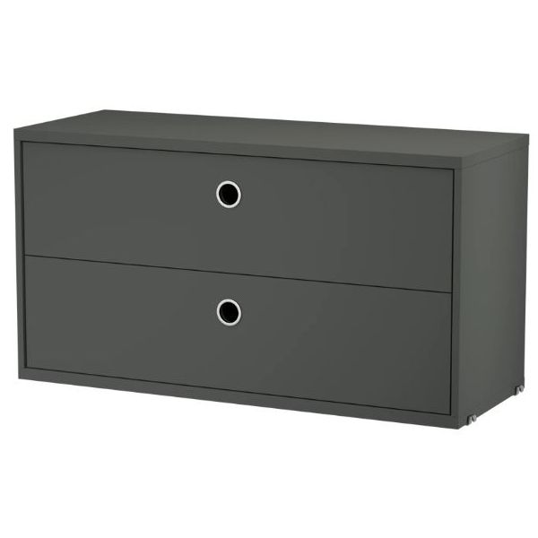 Chest w/ 2 Drawers 78 x 30 cm - Dark Grey