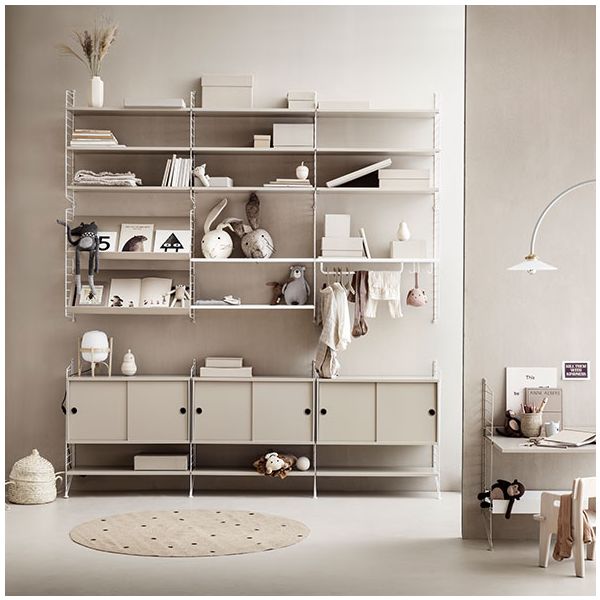 Caisson 2 portes coulissantes 78 x 30 cm - Beige