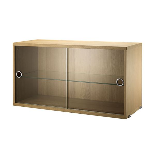 Caisson 2 portes vitrées 78 x 30 cm - Chêne