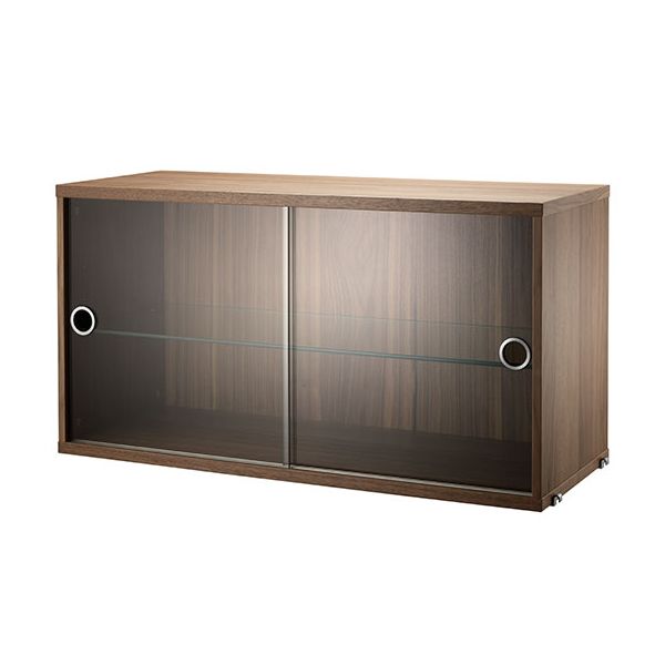 Caisson 2 portes vitrées 78 x 30 cm - Noyer