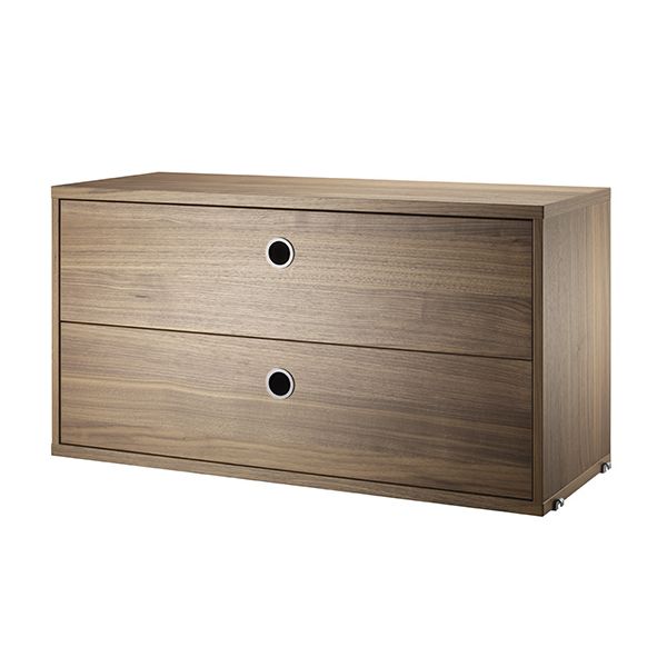 Caisson 2 tiroirs 78 x 30 cm - Noyer