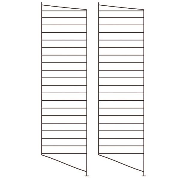 Set of 2 Floor Panels 115 x 30 cm - Dark Brown