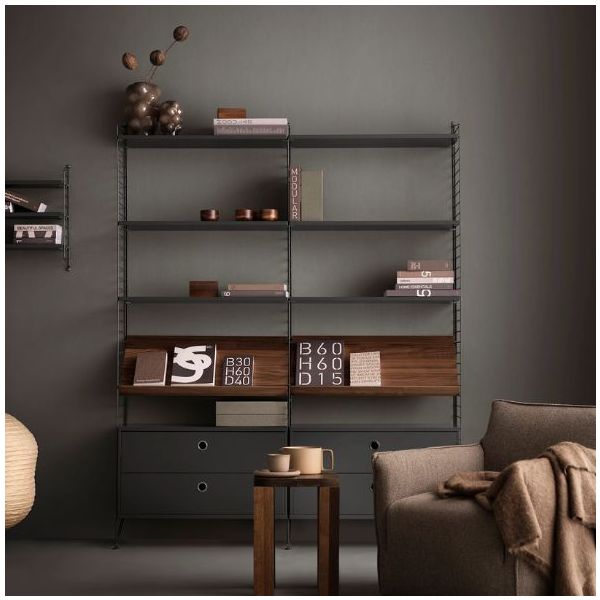 Set of 3 Shelves 58 x 30 cm - Dark Grey