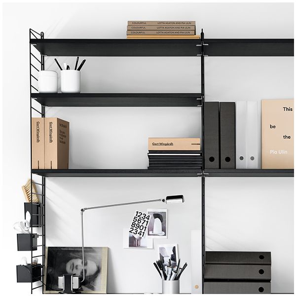 Set of 3 Shelves 78 x 20 cm - Black