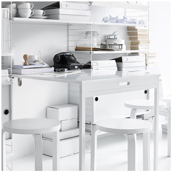 Table murale pliante - Blanc