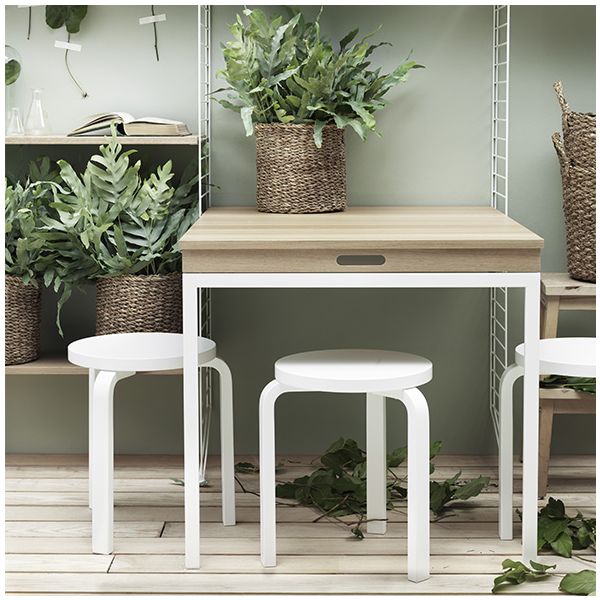 Folding Table - Oak / White