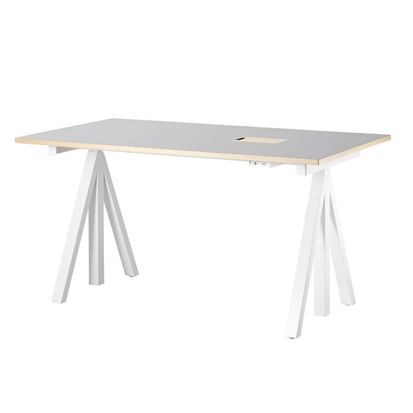 Height-Adjustable Desk 140 x 78 cm - From Age 7 - Linoleum Grey