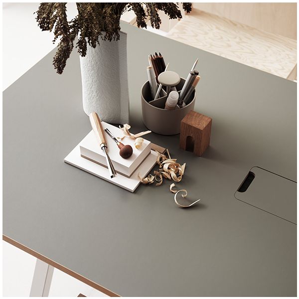 Height-Adjustable Desk 180 x 78 cm - From Age 7 - Linoleum Grey