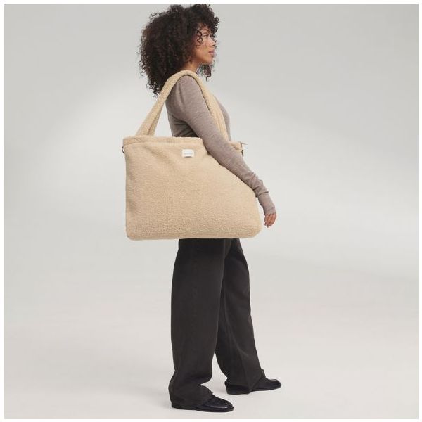 Wickeltasche - Teddy Ecru