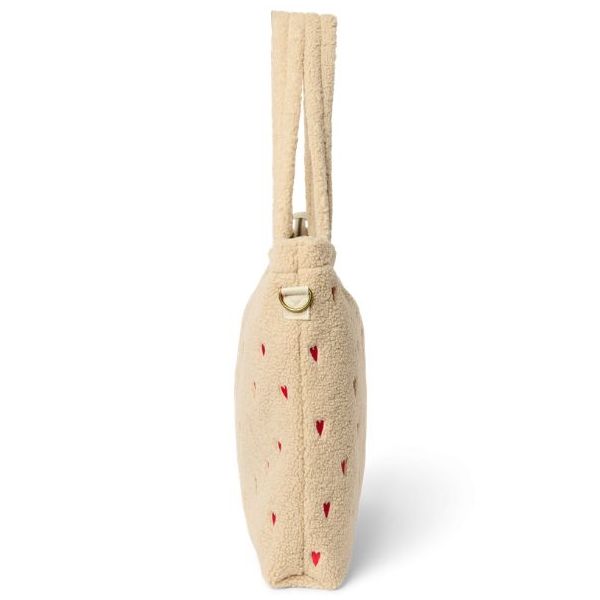 Wickeltasche - Teddy Ecru Herzen