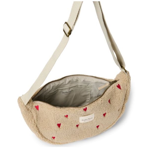 Gürteltasche für Erwachsene - Teddy Ecru Herzen