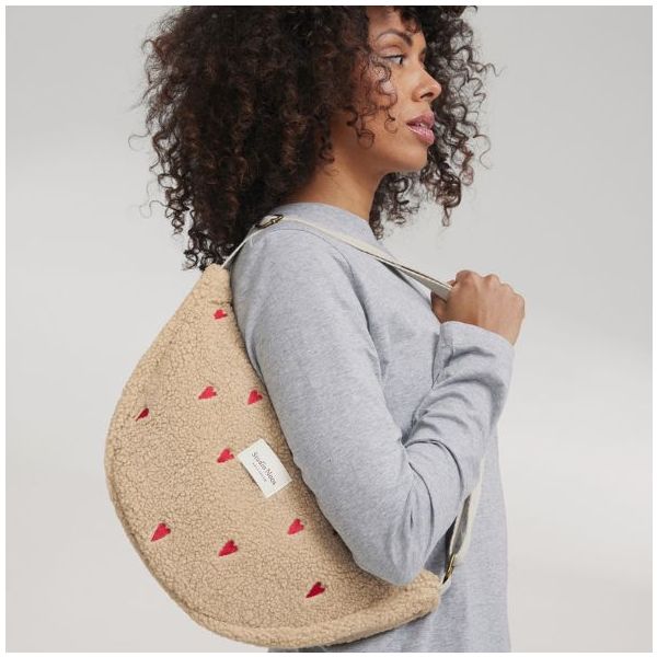 Gürteltasche für Erwachsene - Teddy Ecru Herzen