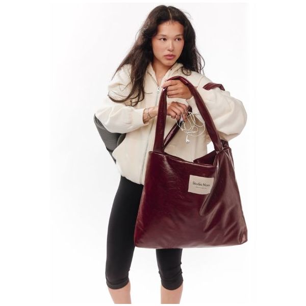 Tragetasche Mom Veganes Leder - Bordeaux