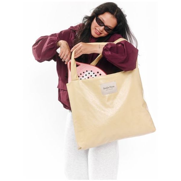 Tragetasche Mom Veganes Leder - Gelb