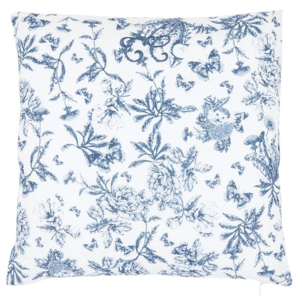 Reversible Cushion - Toile de Jouy Blue