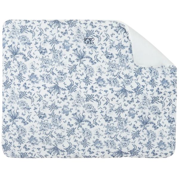 Reversible Blanket - Toile de Jouy Blue