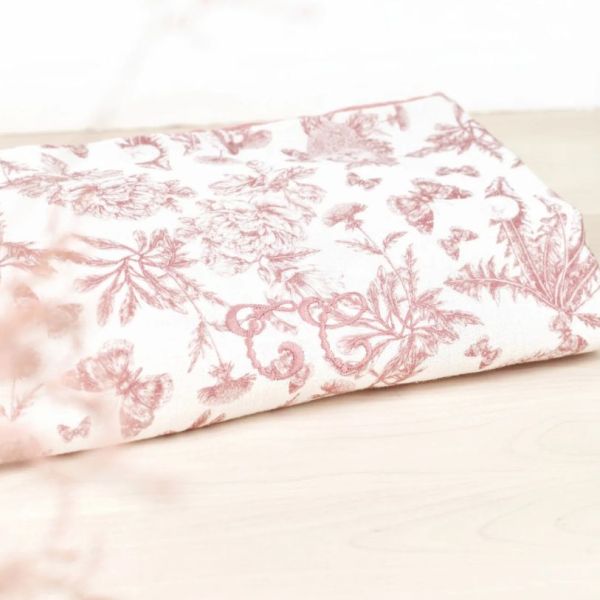Reversible Blanket - Toile de Jouy Pink