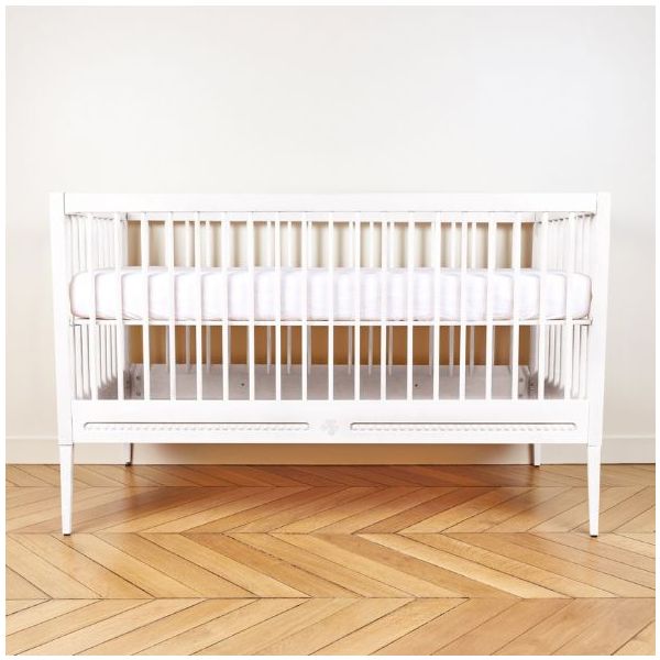 Mitwachsendes Babybett 70 x 140 Gustavienne x Tartine et Chocolat - Matratze inklusive - Weiss