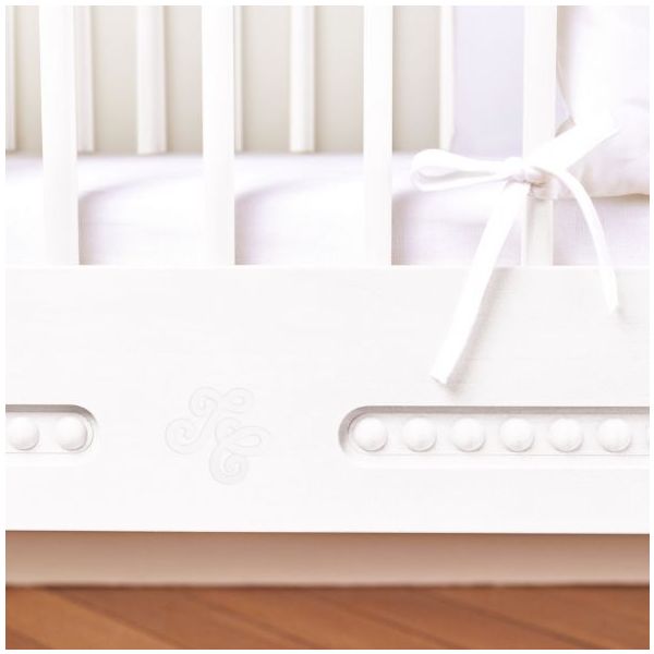 Mitwachsendes Babybett 70 x 140 Gustavienne x Tartine et Chocolat - Matratze inklusive - Weiss