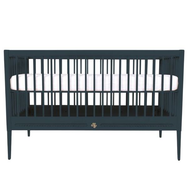 Mitwachsendes Babybett 70 x 140 Gustavienne x Tartine et Chocolat - Matratze inklusive - Dunkelblau