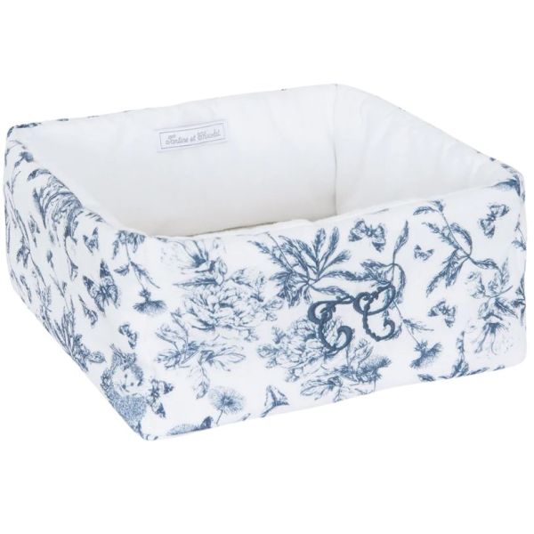 Storage Basket - Toile de Jouy Blue