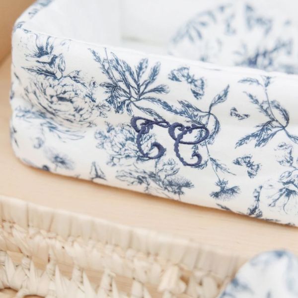 Storage Basket - Toile de Jouy Blue