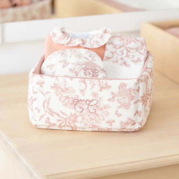 Storage Basket - Toile de Jouy Pink