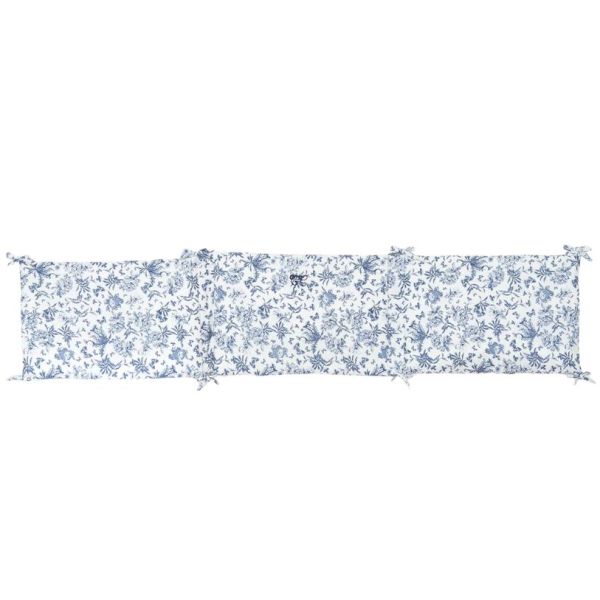 Reversible Bed Bumper - Toile de Jouy Blue