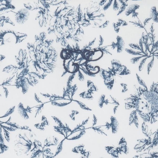 Reversible Bed Bumper - Toile de Jouy Blue