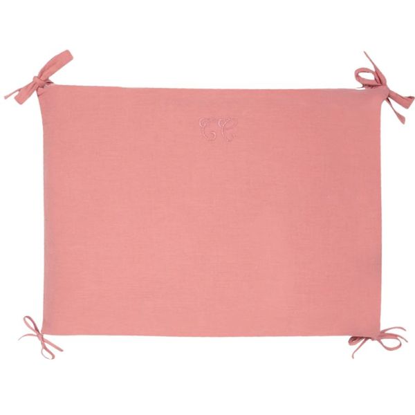 Reversible Bed Bumper - Toile de Jouy Pink