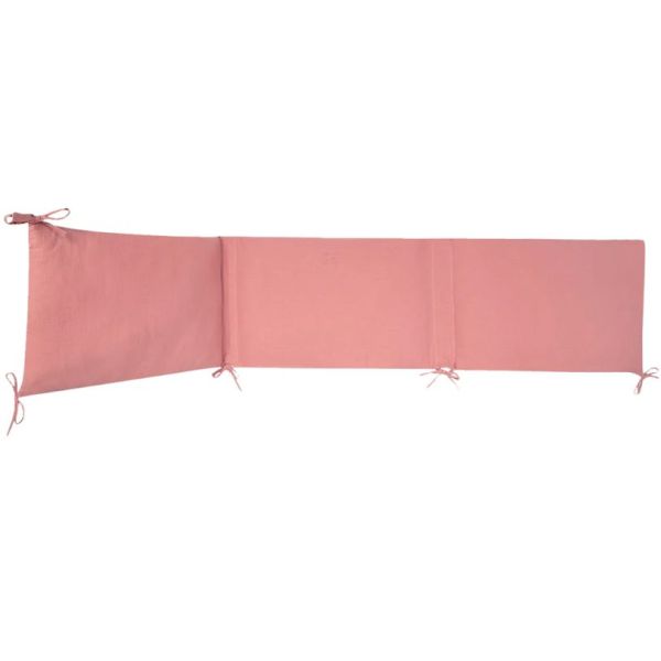 Reversible Bed Bumper - Toile de Jouy Pink