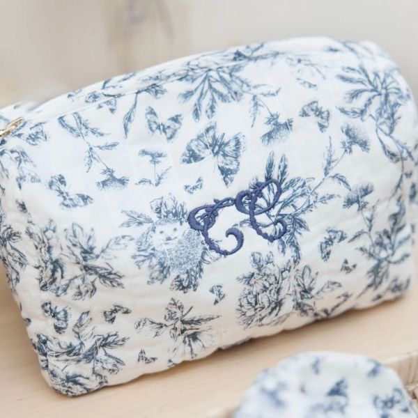 Toiletry Bag - Toile de Jouy Blue