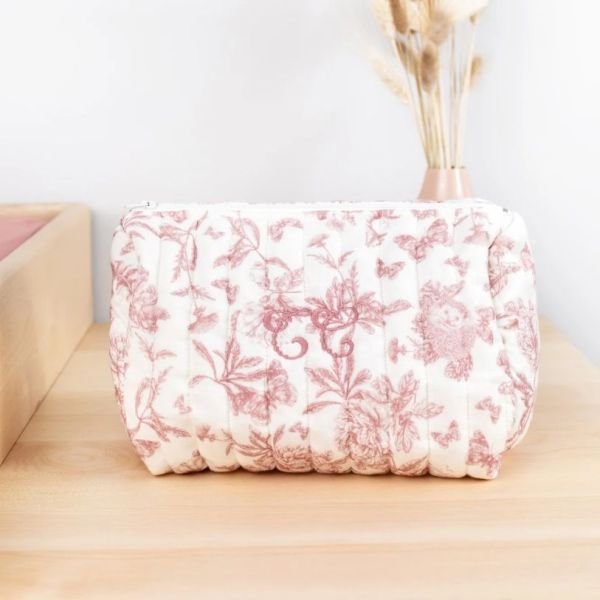 Toiletry Bag - Toile de Jouy Pink