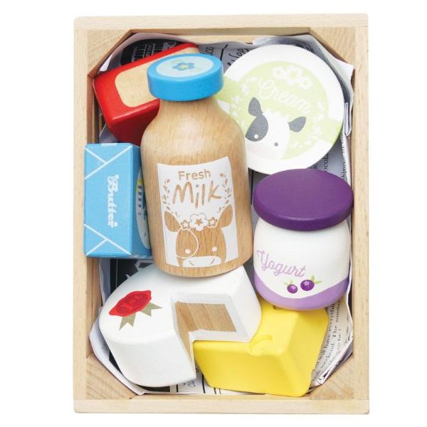 Cagette de fromages & produits laitiers en bois