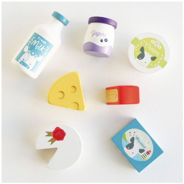 Cagette de fromages & produits laitiers en bois