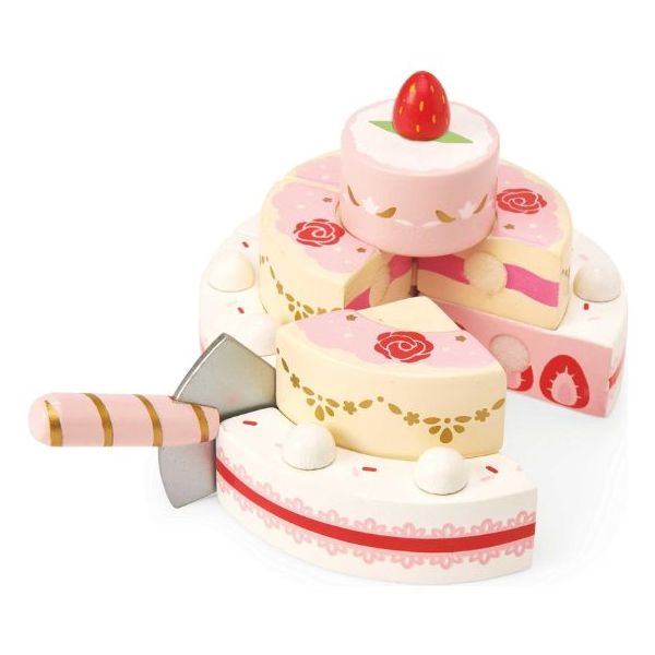 Gâteau de mariage à la fraise en bois