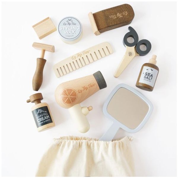 Set de barbier en bois