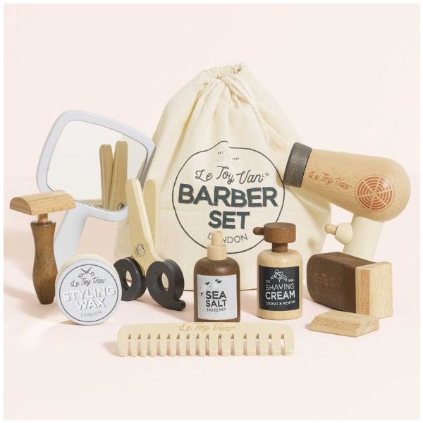 Set de barbier en bois