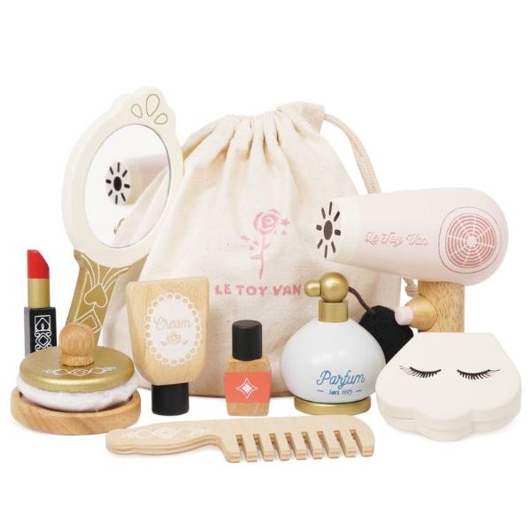 Set de beauté en bois - Coiffure & Maquillage
