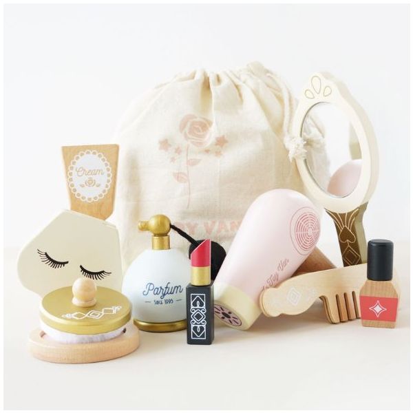 Set de beauté en bois - Coiffure & Maquillage