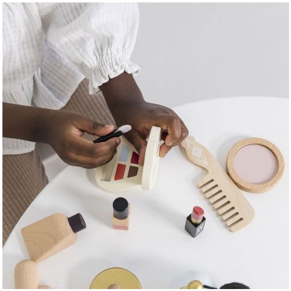 Set de beauté en bois - Coiffure & Maquillage