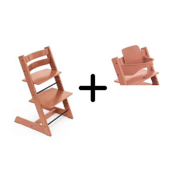 Chaise Haute TRIPP TRAPP + Set bébé v2 - Terracota
